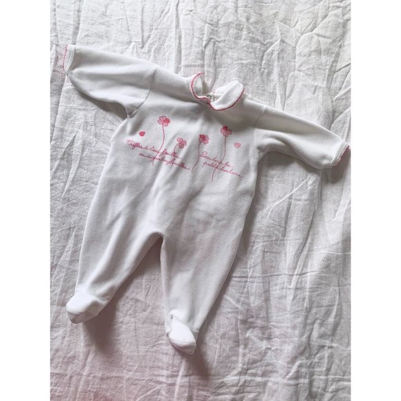Petit Bateau Velour Footie 3 Months - Picture 1 of 4